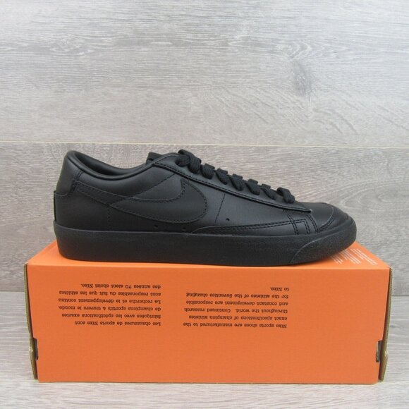 Nike Blazer Low '77 Womens Shoes Size 7 Triple Black NEW - Picture 2 of 13